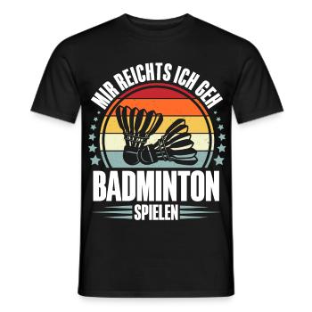 Badminton - Männer T-Shirt - Schwarz - Vorne - AI Model Male 178 light (178cm)