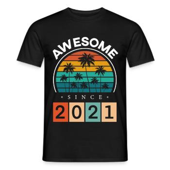 2021 Anniversaire Naissance Année de naissance millésime - T-shirt homme - noir - Devant - AI Model Male 178 light (178cm)