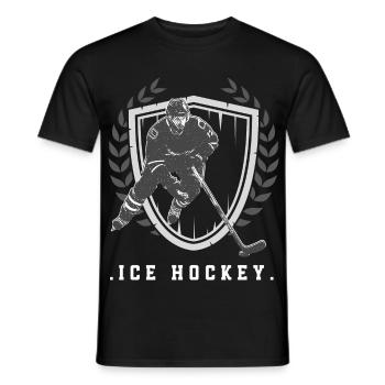 Eishockey - Men's T-Shirt - black - Front - AI Model Male 178 light (178cm)