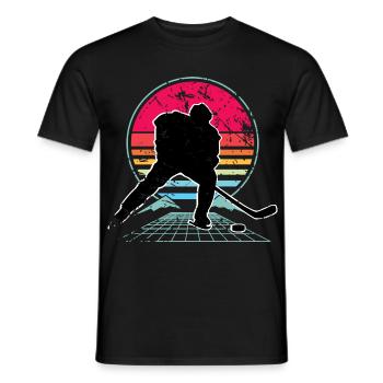 Eishockey - Men's T-Shirt - black - Front - AI Model Male 178 light (178cm)