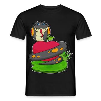Schlange Apfel  - Männer T-Shirt - Schwarz - Vorne - AI Model Male 178 light (178cm)