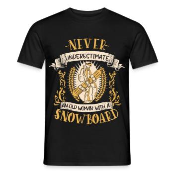 Snowboard Snowboarderin Wintersport Geschenk - Männer T-Shirt - Schwarz - Vorne - AI Model Male 178 light (178cm)