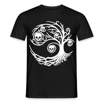 Weißer Baum mit Totenköpfen - Männer T-Shirt - Schwarz - Vorne - AI Model Male 178 light (178cm)