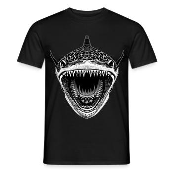 Great shark with open mouth - Men's T-Shirt - black - Front - AI Model Male 178 light (178cm)