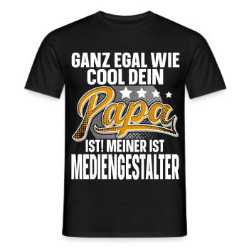 Mediengestalter Papa Vater Vatertag Cooler Papa - Männer T-Shirt - Schwarz - Vorne - AI Model Male 178 light (178cm)