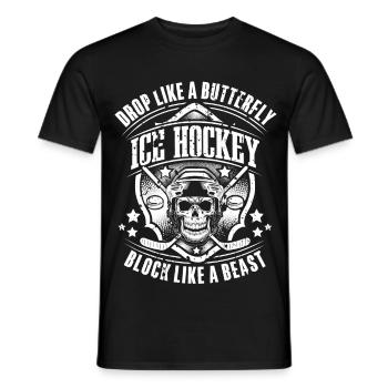Eishockey  - Men's T-Shirt - black - Front - AI Model Male 178 light (178cm)
