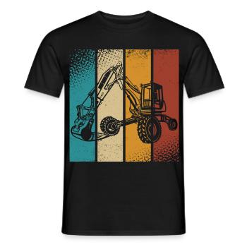 Bagger - Männer T-Shirt - Schwarz - Vorne - AI Model Male 178 light (178cm)