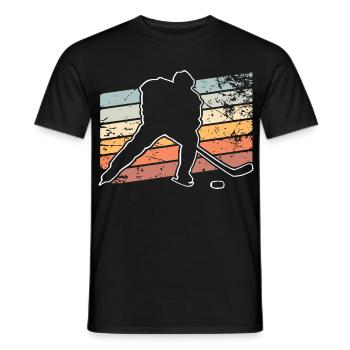 Eishockey  - Men's T-Shirt - black - Front - AI Model Male 178 light (178cm)