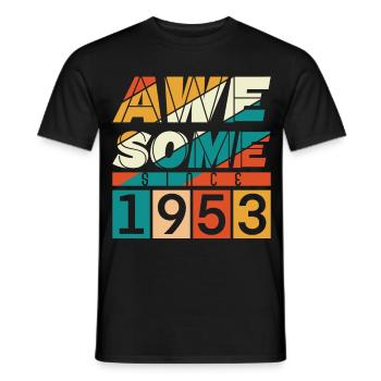 1953 Anniversaire Naissance Année de naissance millésime - T-shirt homme - noir - Devant - AI Model Male 178 light (178cm)