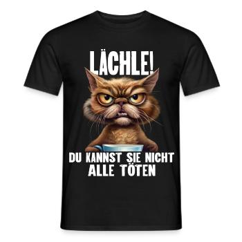 Lächle! Du Kannst Sie Nicht Alle Töten - Männer T-Shirt - Schwarz - Vorne - AI Model Male 178 light (178cm)