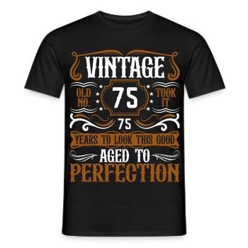 75th Birthday Vintage Retro - Men's T-Shirt - black - Front - AI Model Male 178 light (178cm)