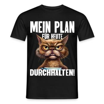 Mein Plan Für Heute Durchhalten! - Männer T-Shirt - Schwarz - Vorne - AI Model Male 178 light (178cm)