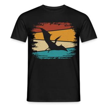 Dino Dinosaur Pteranodon - Men's T-Shirt - black - Front - AI Model Male 178 light (178cm)
