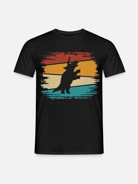 Dino Dinosaur Triceratops - Men's T-Shirt - black