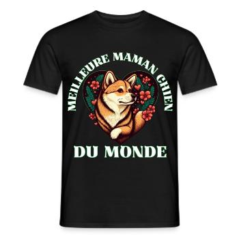 Meilleur Maman Chien du Monde - T-shirt homme - noir - Devant - AI Model Male 178 light (178cm)