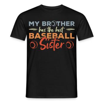 Baseballspieler Schwester - Männer T-Shirt - Schwarz - Vorne - AI Model Male 178 light (178cm)