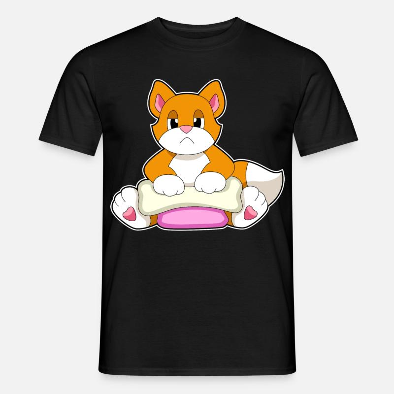 Katze Knochen - Männer T-Shirt - Schwarz