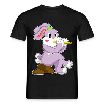 Musique de flûte Bunny Musician - T-shirt homme - noir - Devant - AI Model Male 178 light (178cm)