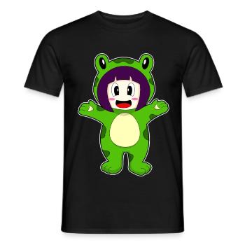 Frog Girl Costume - Men's T-Shirt - black - Front - AI Model Male 178 light (178cm)