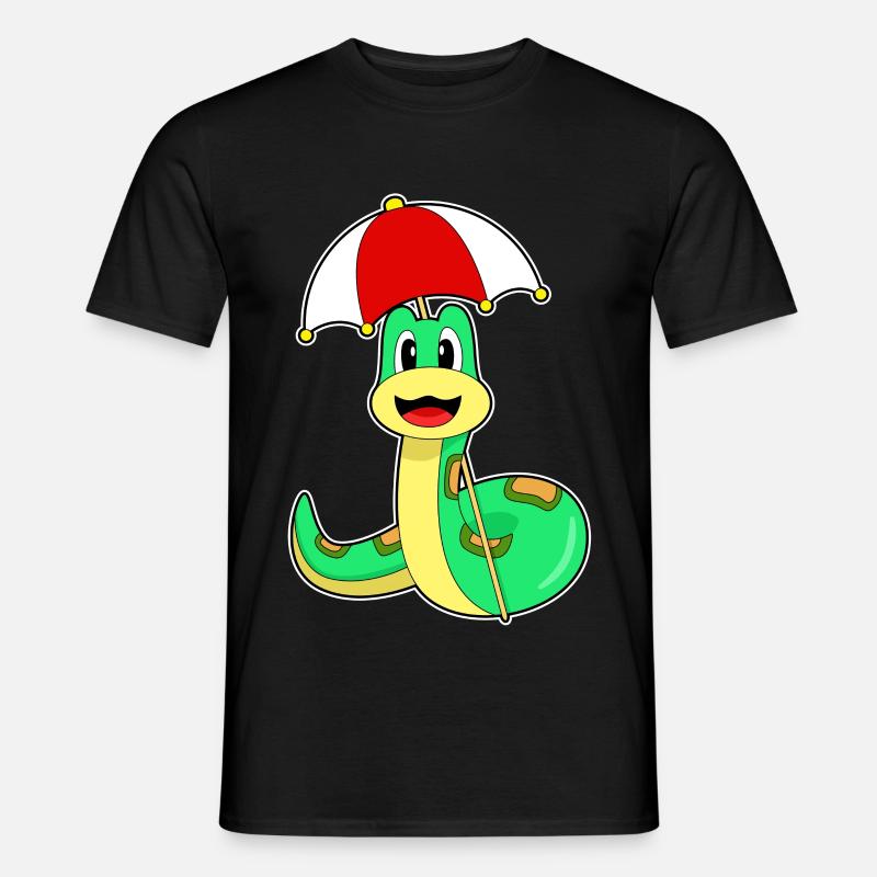 Schlange Regenschirm - Männer T-Shirt - Schwarz