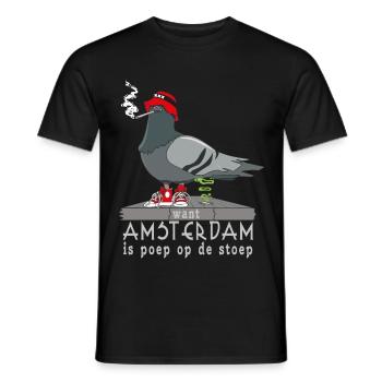 Amsterdam is poop on the doorstep - Men's T-Shirt - black - Front - AI Model Male 178 light (178cm)