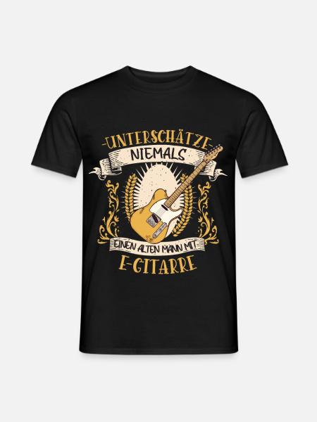 E-Gitarre Musiker Elektro Gitarre Geschenk - Männer T-Shirt - Schwarz