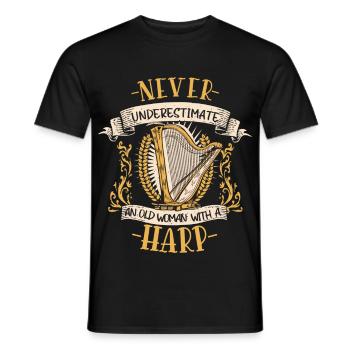 Harfe Musikerin Zupfinstrument Musik Geschenk - Männer T-Shirt - Schwarz - Vorne - AI Model Male 178 light (178cm)