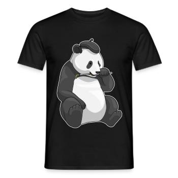 Peinture au pinceau de peintre panda - T-shirt homme - noir - Devant - AI Model Male 178 light (178cm)