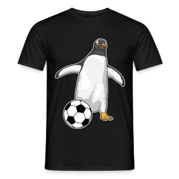 Pinguin Fußballspieler Fußball - Männer T-Shirt - Schwarz - Vorne - AI Model Male 178 light (178cm)