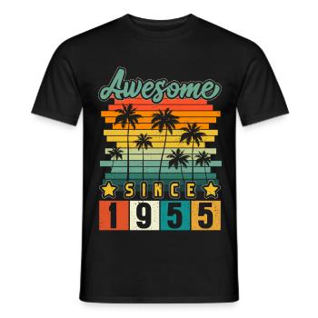1955 Geboren Geburtstag Geburtsjahr Vintage - Männer T-Shirt - Schwarz - Vorne - AI Model Male 178 light (178cm)