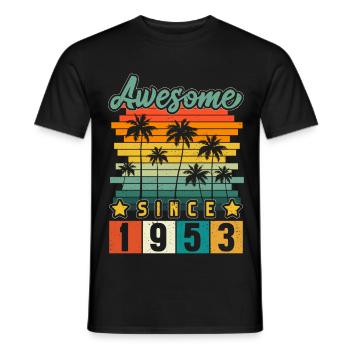 1953 Anniversaire Naissance Année de naissance millésime - T-shirt homme - noir - Devant - AI Model Male 178 light (178cm)