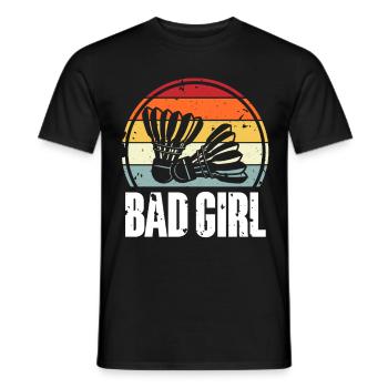 Badminton - Männer T-Shirt - Schwarz - Vorne - AI Model Male 178 light (178cm)