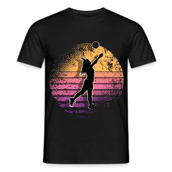 Volleyball - Männer T-Shirt - Schwarz - Vorne - AI Model Male 178 light (178cm)