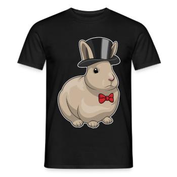 Lapin Groom Top Cylinder Mariage - T-shirt homme - noir - Devant - AI Model Male 178 light (178cm)