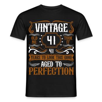 41st Birthday Vintage Retro - Men's T-Shirt - black - Front - AI Model Male 178 light (178cm)
