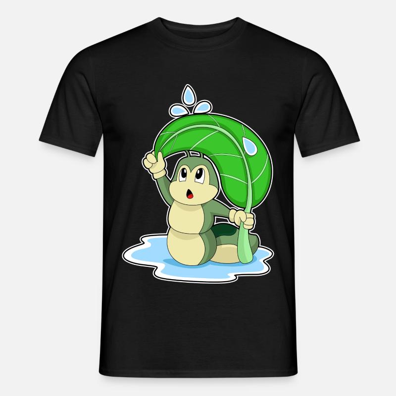 Raupe Regen Regenschirm - Männer T-Shirt - Schwarz