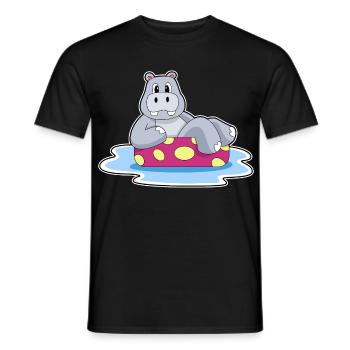 Nilpferd kleines Boot - Männer T-Shirt - Schwarz - Vorne - AI Model Male 178 light (178cm)