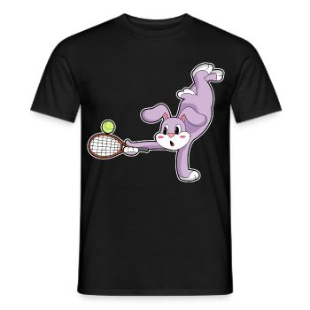 Rabbit Tennis Racket Sport - Men's T-Shirt - black - Front - AI Model Male 178 light (178cm)