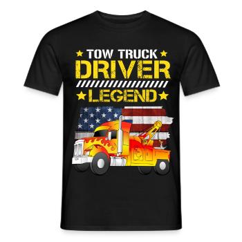 Légende du conducteur de dépanneuse - T-shirt homme - noir - Devant - AI Model Male 178 light (178cm)