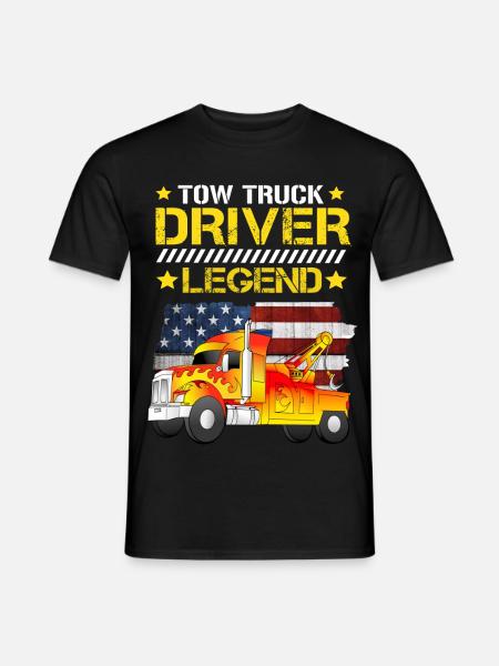 Abschleppwagen Fahrer Legende - Männer T-Shirt - Schwarz