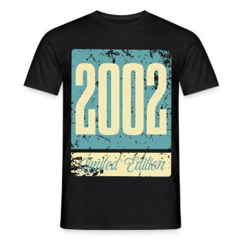 2002 Born Birthday Year of birth - Men's T-Shirt - black - Front - AI Model Male 178 light (178cm)