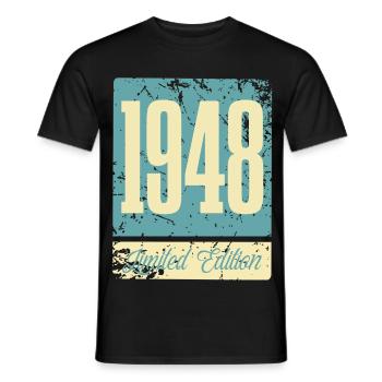 1948 Anniversaire de naissance Année de naissance - T-shirt homme - noir - Devant - AI Model Male 178 light (178cm)