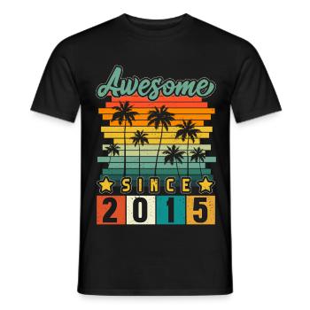 2015 Geboren Geburtstag Geburtsjahr Vintage - Männer T-Shirt - Schwarz - Vorne - AI Model Male 178 light (178cm)