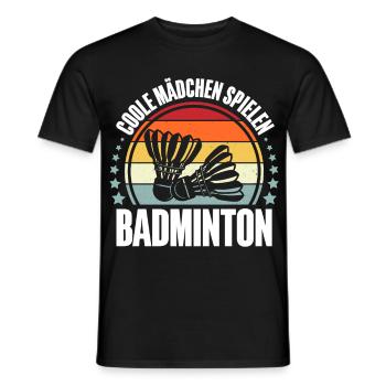 Badminton - Männer T-Shirt - Schwarz - Vorne - AI Model Male 178 light (178cm)