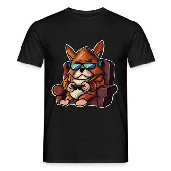 Dog Gaming Gamer Gamers Gamblers - Men's T-Shirt - black - Front - AI Model Male 178 light (178cm)