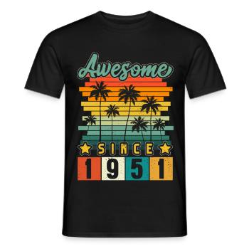 1951 Anniversaire Naissance Année de naissance millésime - T-shirt homme - noir - Devant - AI Model Male 178 light (178cm)