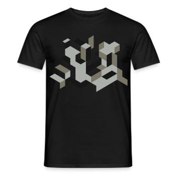 Perspective Construction Cube Dyeing Yourself Labyrinth 3D - Men's T-Shirt - black - Front - AI Model Male 178 light (178cm)