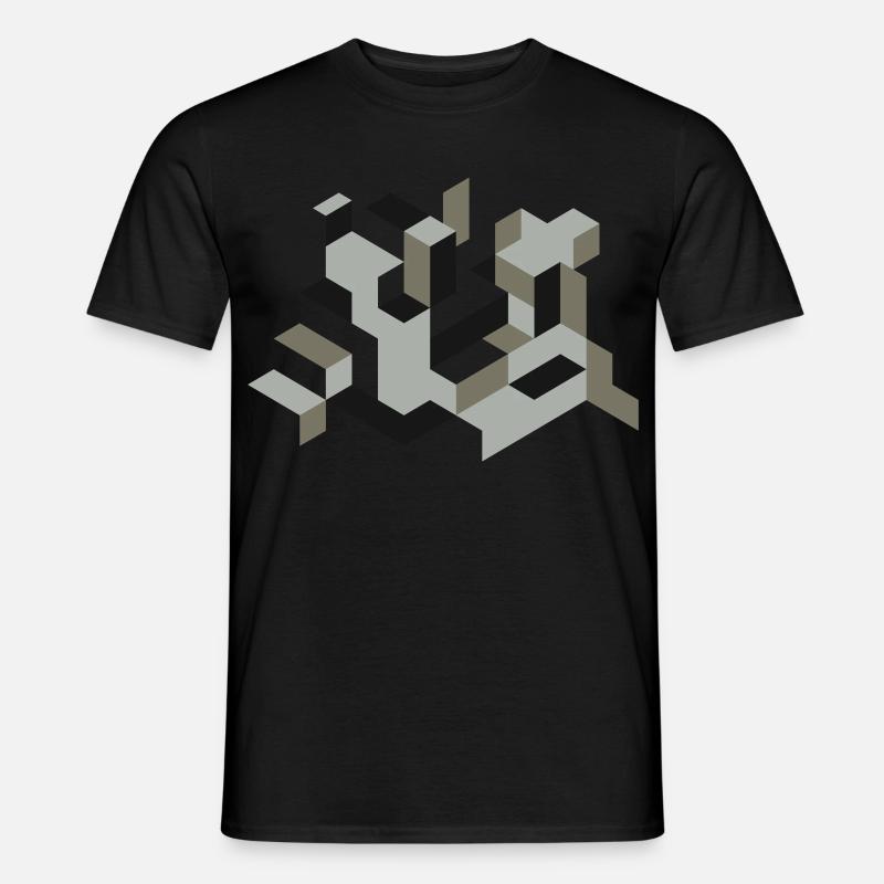 Perspective Construction Cube Dyeing Yourself Labyrinth 3D - Men’s T-shirt - black