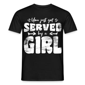 Tennis de table filles - T-shirt homme - noir - Devant - AI Model Male 178 light (178cm)