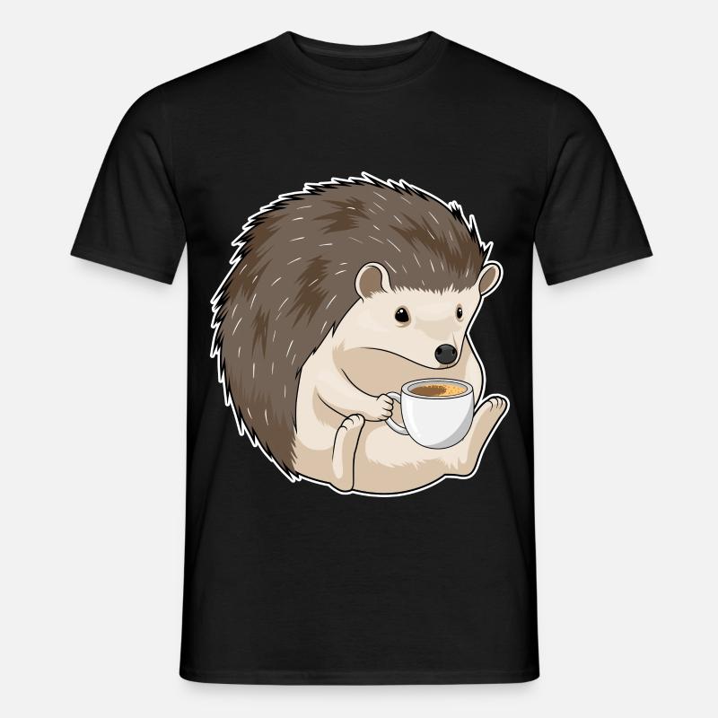 Café hérisson - T-shirt homme - noir